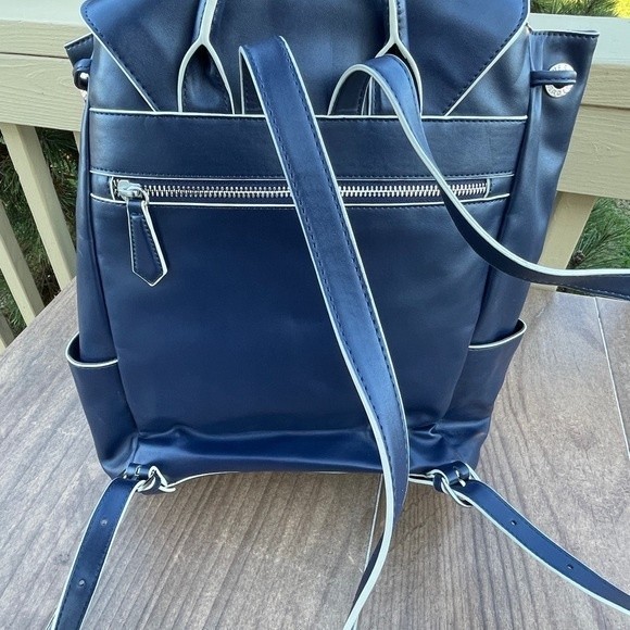 Vera Bradley Drawstring Backpack Classic Navy Blue Faux Leather main image 6